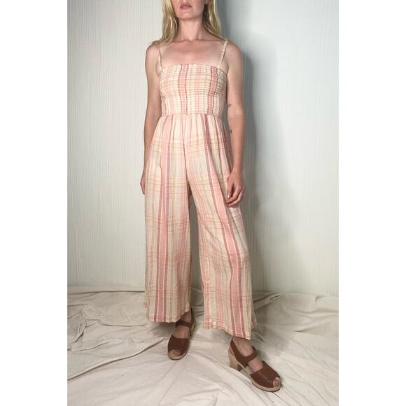 CHRISTY DAWN Avery Pink Plaid Smocked Bust Cotton Jumpsuit US XSMALL - Picture 3 of 13